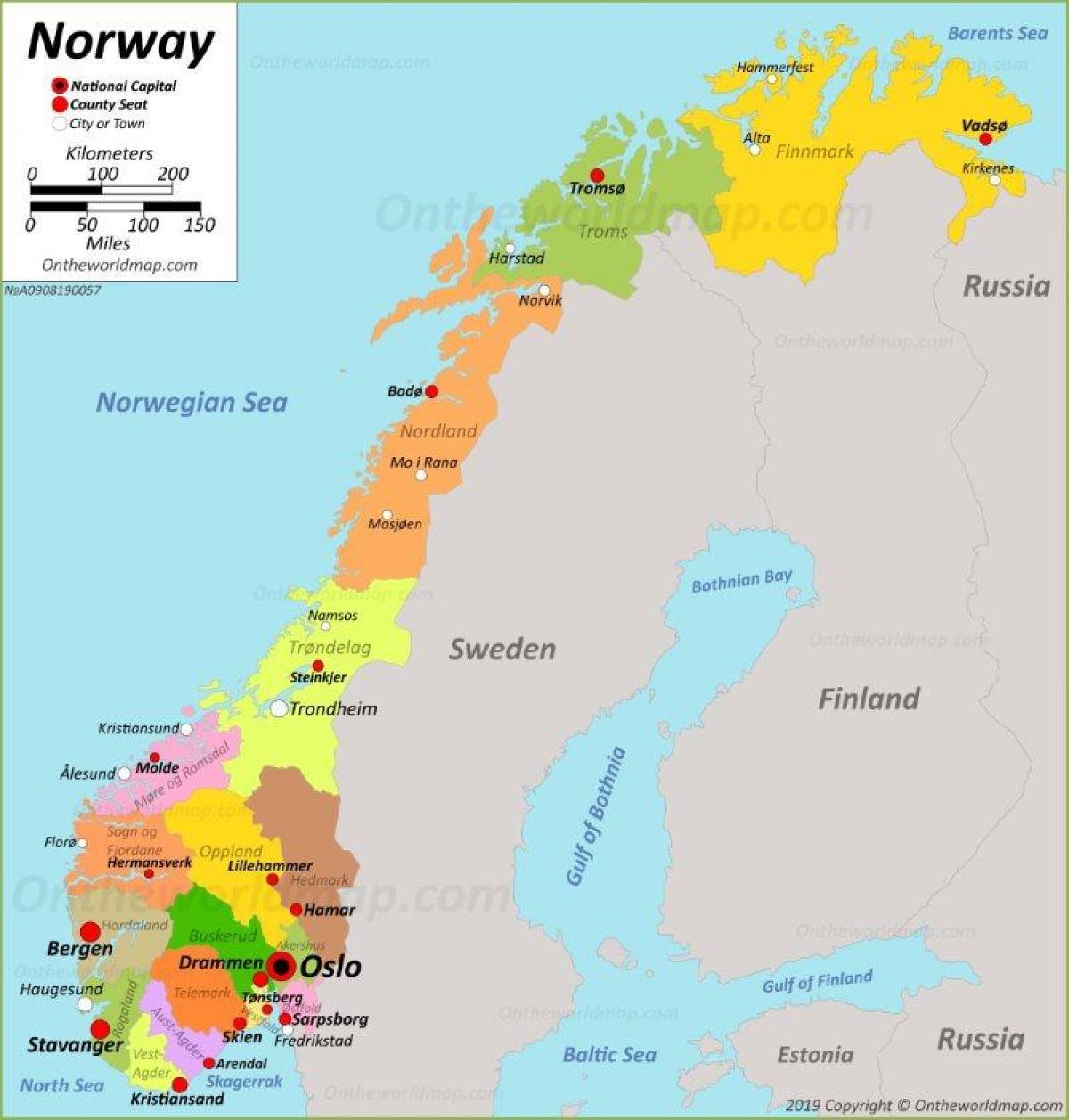 Mappa della capitale della Norvegia